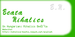 beata mihalics business card